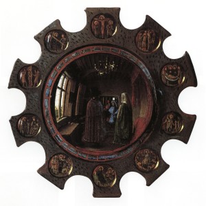 Jan van Eyck - Particolare dello specchio -1434