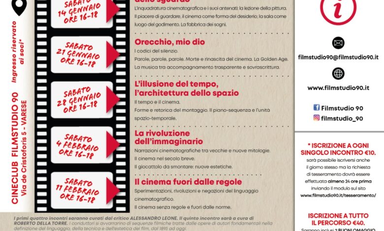 Photo of Lezioni di Cinema: il corso al Cineclub Filmstudio 90